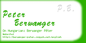 peter berwanger business card